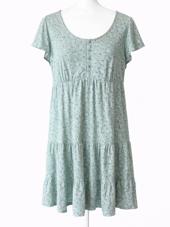 Aeropostale Dresses & Skirts - Aeropostale Light Green Floral Tiered Mini Dress size medium